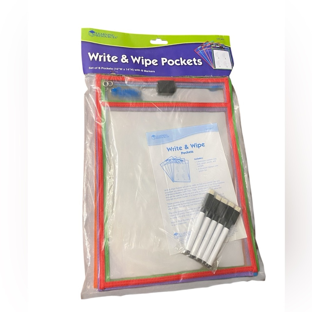 Learning Resources Write & Wipe Pockets (set of 5)
